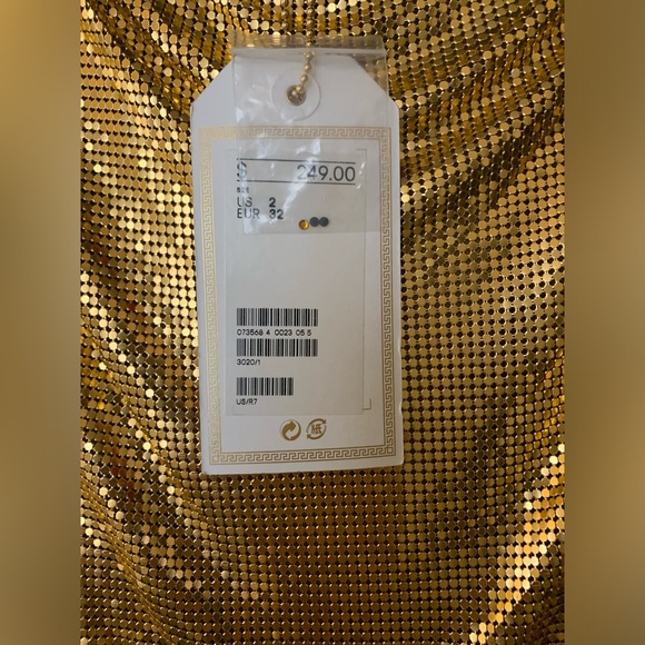 Versace for H&M Gold Tone Chainmail Mini Dress new with tags Rare size 2 - Picture 4 of 4